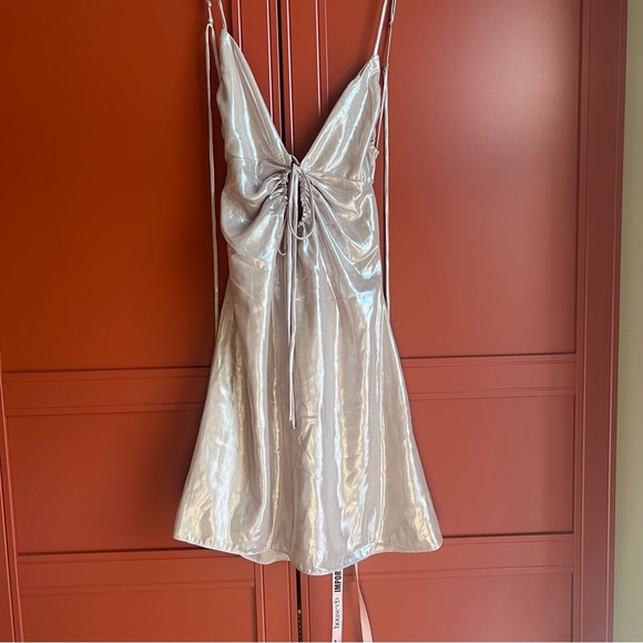 House of CB Dresses House Of Cb Lucilla Metallic Halter Mini Dress